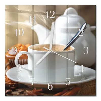 Wanduhr mit motiv quadratisch Becher