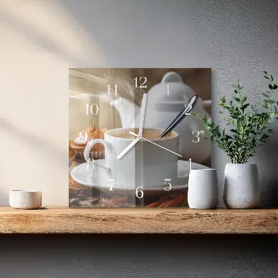 Wanduhr mit motiv quadratisch Becher