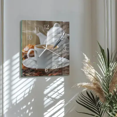 Wanduhr mit motiv quadratisch Becher