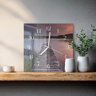 Quadratische wanduhr Brücke