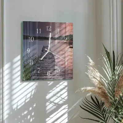 Quadratische wanduhr Brücke