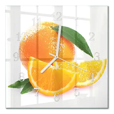 Glasuhr quadratisch Orangen