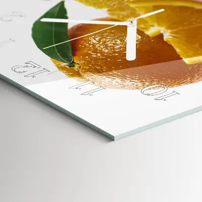 Glasuhr quadratisch Orangen