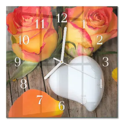Quadratische wanduhr modern Herz