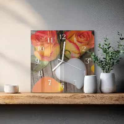 Quadratische wanduhr modern Herz