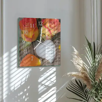 Quadratische wanduhr modern Herz