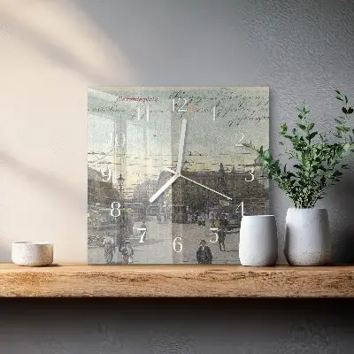Moderne wanduhr quadratisch Postkarte