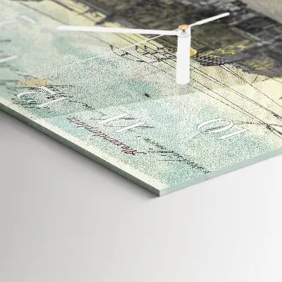 Moderne wanduhr quadratisch Postkarte