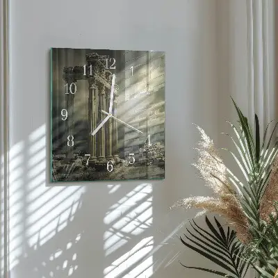 Quadratische wanduhr Akropolis