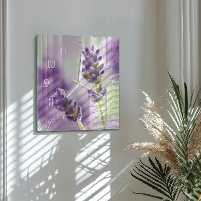 Glasuhr quadratisch Lavendel
