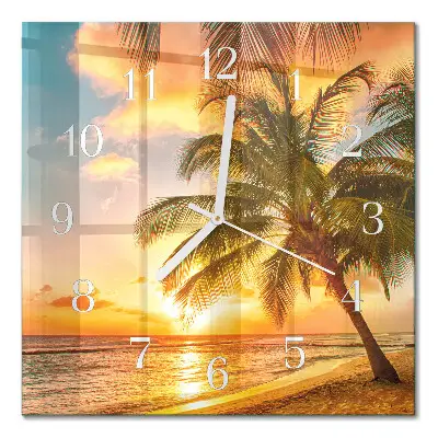 Moderne wanduhr quadratisch Sonnenuntergang