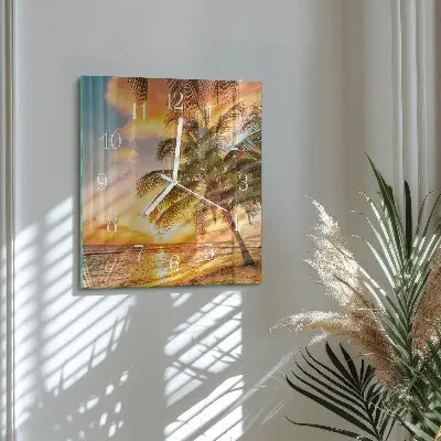 Moderne wanduhr quadratisch Sonnenuntergang