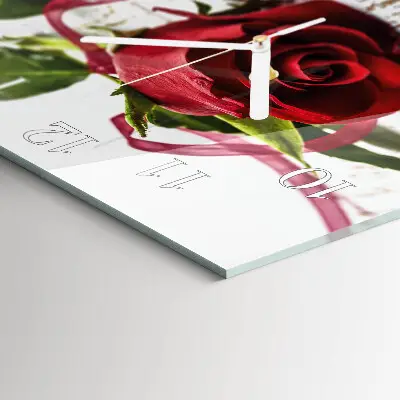 Quadratische wanduhr Rose