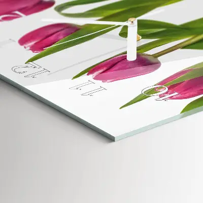 Quadratische wanduhr modern Tulpen