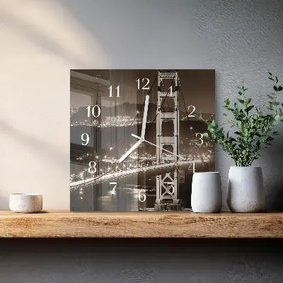 Wanduhr mit motiv quadratisch Brücke