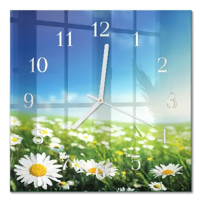 Wanduhr mit motiv quadratisch Wiese