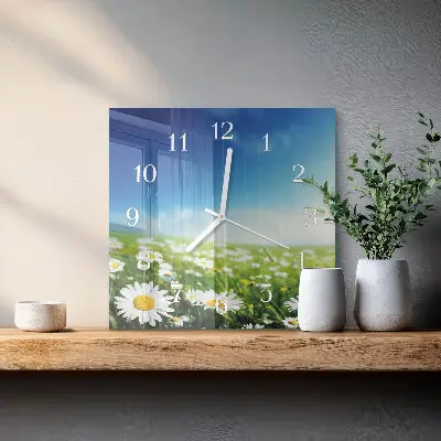 Wanduhr mit motiv quadratisch Wiese