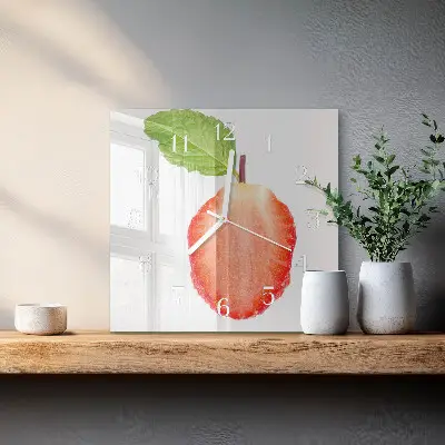 Wanduhr mit motiv quadratisch Erdbeere