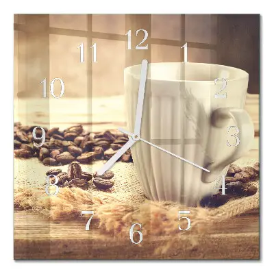 Moderne wanduhr quadratisch Kaffee
