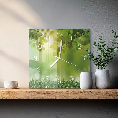 Quadratische wanduhr modern Frühling