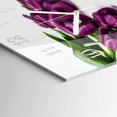 Moderne wanduhr quadratisch Tulpen