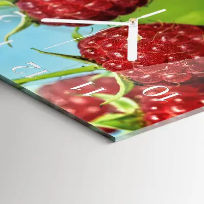 Quadratische wanduhr Himbeeren