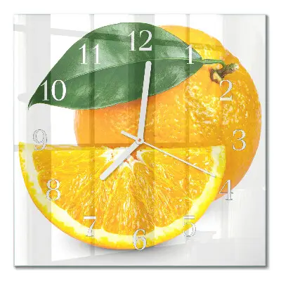 Glasuhr quadratisch Orangen