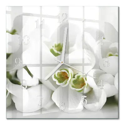 Quadratische wanduhr modern Blumen