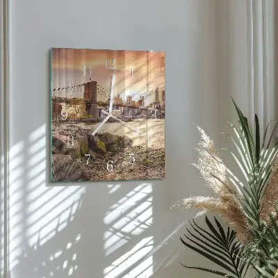 Wanduhr mit motiv quadratisch Stadt der Brücken
