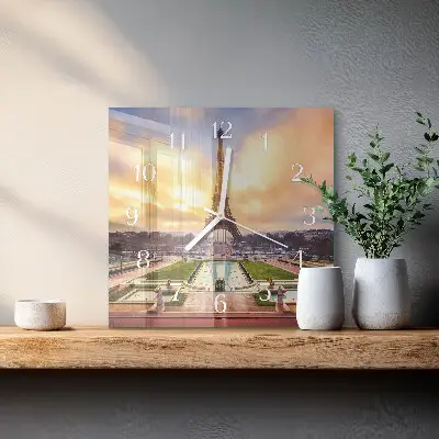 Quadratische wanduhr Eiffelturm