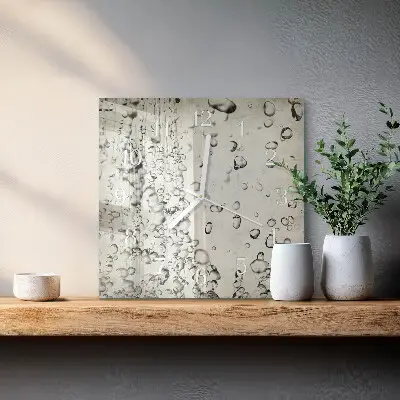 Glasuhr quadratisch Tropfen