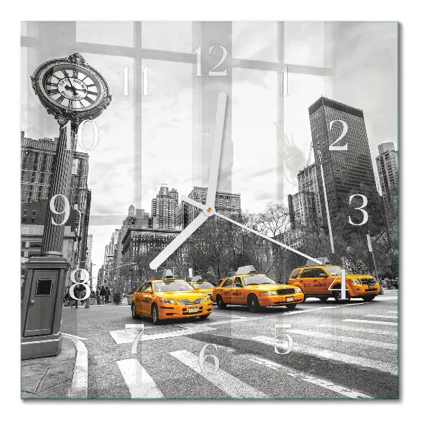 Moderne wanduhr quadratisch Taxi