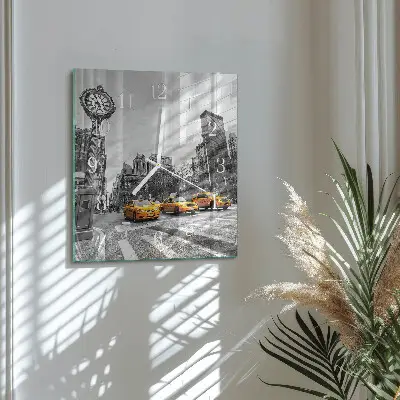 Moderne wanduhr quadratisch Taxi