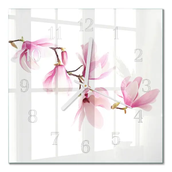 Quadratische wanduhr modern Magnolie