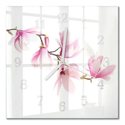 Quadratische wanduhr modern Magnolie