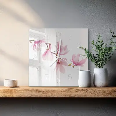 Quadratische wanduhr modern Magnolie