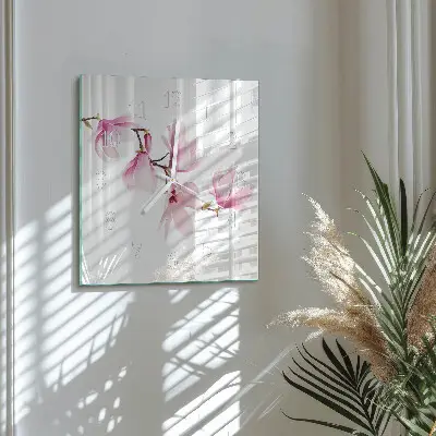Quadratische wanduhr modern Magnolie