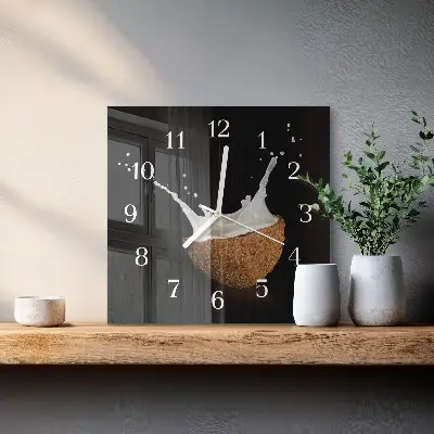 Wanduhr mit motiv quadratisch Kokosnuss