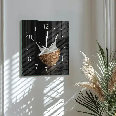 Wanduhr mit motiv quadratisch Kokosnuss