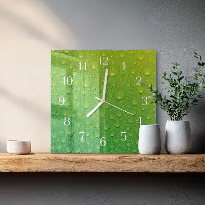 Glasuhr quadratisch Tropfen