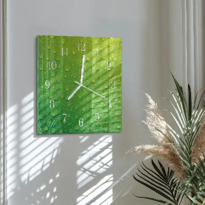Glasuhr quadratisch Tropfen