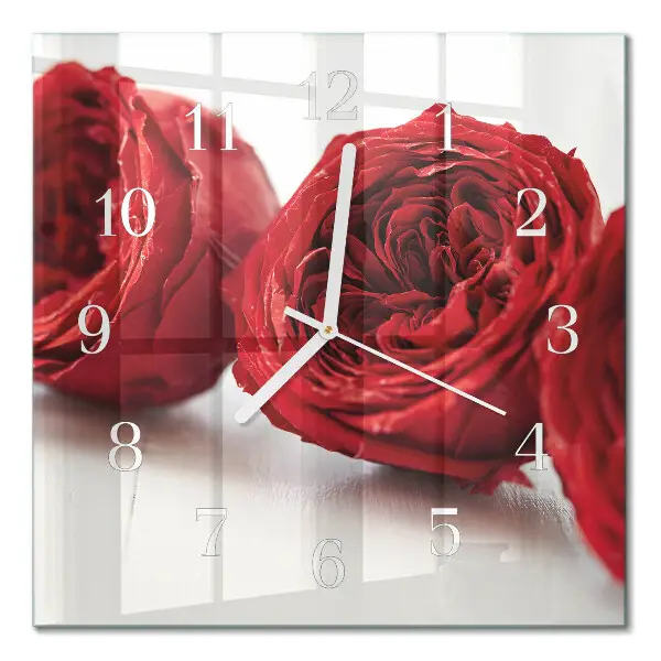 Quadratische wanduhr modern Blumen