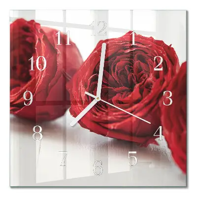 Quadratische wanduhr modern Blumen