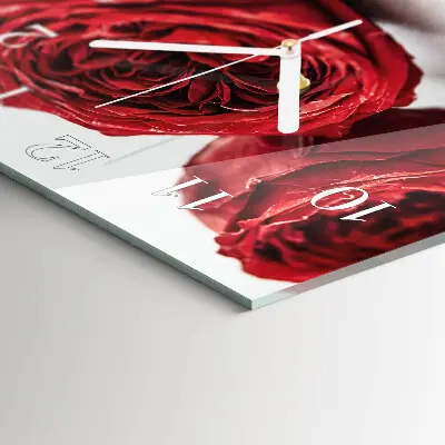Quadratische wanduhr modern Blumen