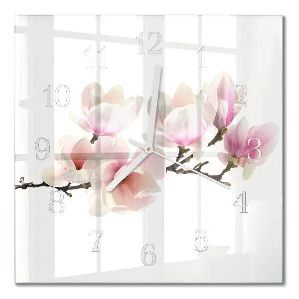 Quadratische wanduhr Magnolie
