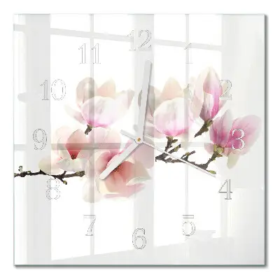 Quadratische wanduhr Magnolie