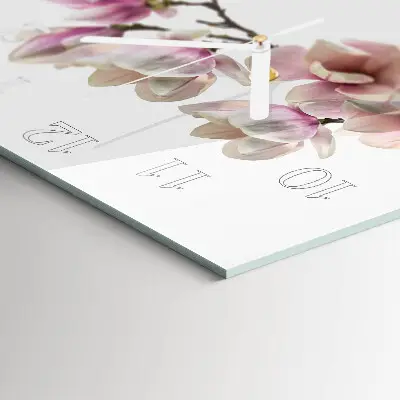 Quadratische wanduhr Magnolie