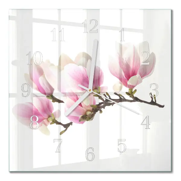 Glasuhr quadratisch Magnolie