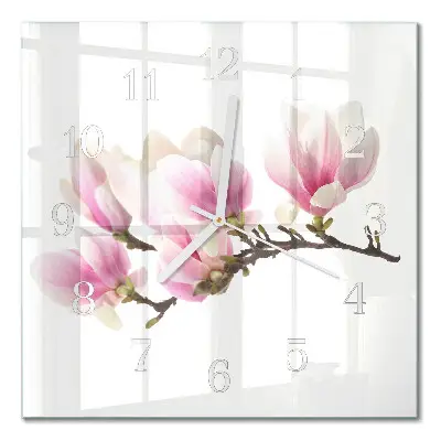 Glasuhr quadratisch Magnolie