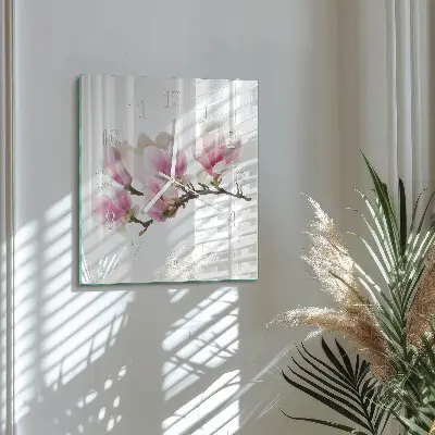 Glasuhr quadratisch Magnolie